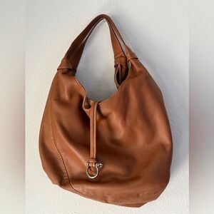Renouard Light Brown  shoulderbag handbag leather bucket Bag medium strap France